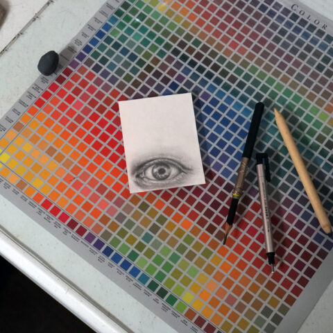 endless heights tattoo, artist dj, donald voelker, realism eye drawing study sketch for thoughts page